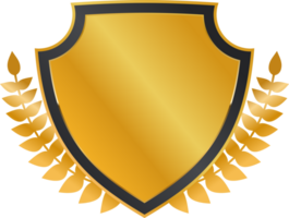 Black gold luxury shield badge png