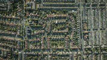 aéreo ver en residencial parte de Brighton en día luz, este sussex, Reino Unido foto