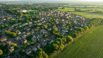 Little town in evening sunlight in a summer, Henfield, West Sussex, UK photo