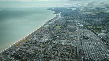 Brighton playa en un nublado día, Brighton y hove, este sussex, Reino Unido foto