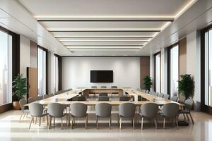 Conference and meeting room 3D Rendering, Generate Ai photo