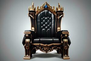 real trono aislado en transparente antecedentes. oscuro gótico trono. majestuoso trono, generar ai foto
