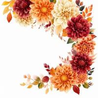 A Gorgeous Floral Border Background for Autumn Featuring photo