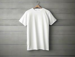 female t-shirt mockup, oversized white t-shirt generative ai photo