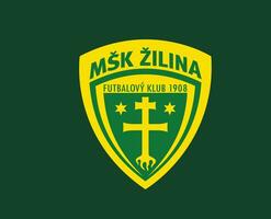 MSK Zilina Club Symbol Logo Slovakia League Football Abstract Design Vector Illustration With Green Background