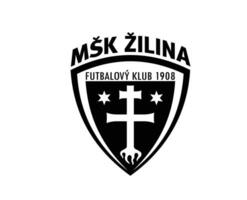 MSK Zilina Club Logo Symbol Black Slovakia League Football Abstract Design Vector Illustration