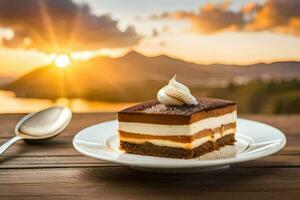 the best dessert in the world is a piece of chocolate cake. AI-Generated photo
