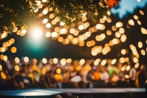 a crowd of people at an outdoor event. AI-Generated photo