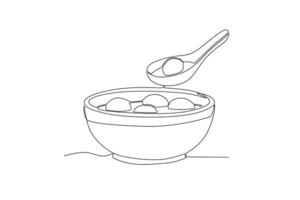 A bowl of food for the festival vector