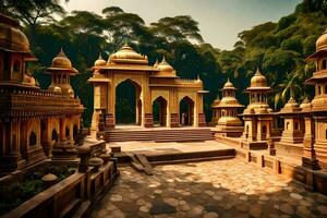 el dorado templo de Calcuta. generado por ai foto