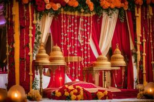 indian wedding decor ideas. AI-Generated photo