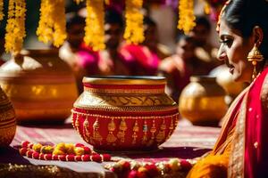 un Boda en Bombay. generado por ai foto