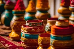 colorful indian wedding decor. AI-Generated photo