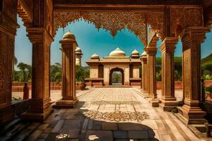 the entrance to a palace in india. AI-Generated photo