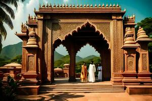 the entrance to the palace of the king of maharashtra. AI-Generated photo