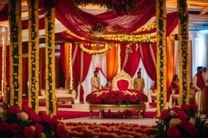 indian wedding decor. AI-Generated photo