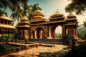 the architecture of the indian temple. AI-Generated photo