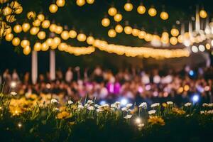 a crowd of people at a wedding. AI-Generated photo