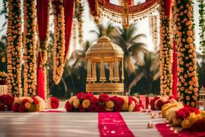 indian wedding decor ideas. AI-Generated photo