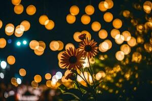 a flower in front of a bokeh background. AI-Generated photo