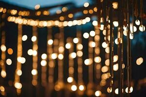 a close up of a string of lights. AI-Generated photo