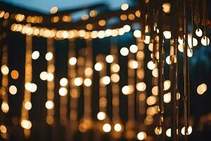 a close up of a string of lights. AI-Generated photo