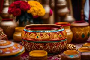 indian wedding decor ideas for the bride and groom. AI-Generated photo