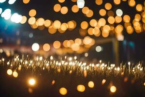 a field of lights with many candles. AI-Generated photo