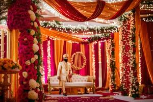 indian wedding decor ideas. AI-Generated photo