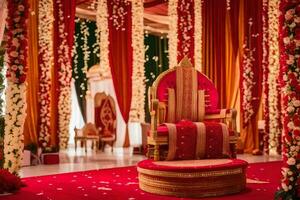 indian wedding ceremony decor. AI-Generated photo