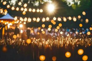 un grande multitud de personas a un al aire libre evento. generado por ai foto