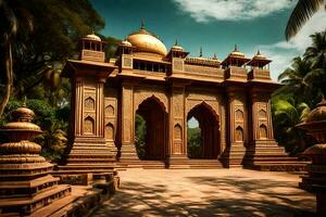 el portón de el palacio, India. generado por ai foto