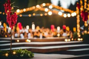 un Boda ceremonia con velas y flores generado por ai foto