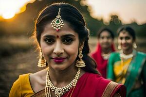 beautiful indian women in traditional attire. AI-Generated photo