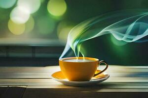 a cup of coffee is a great way to start the day. AI-Generated photo