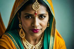portrait of a beautiful indian woman. AI-Generated photo