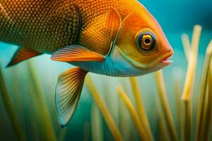 a close up of a fish in the water. AI-Generated photo