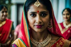 indian bride in traditional attire. AI-Generated photo