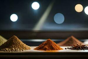 spices on a table. AI-Generated photo