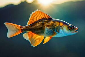 pez de colores en el agua. generado por ai foto