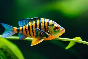 a fish with stripes on its body. AI-Generated photo