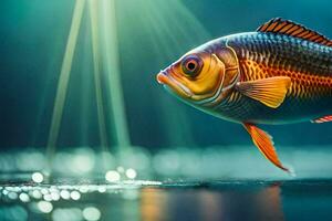 a fish with bright orange and yellow fins. AI-Generated photo