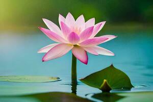 a pink lotus flower in the water. AI-Generated photo