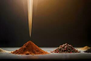 spices on a table. AI-Generated photo