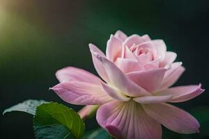 a pink rose is shown in the sunlight. AI-Generated photo