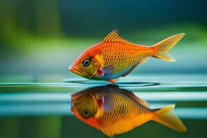 a fish is reflected in the water. AI-Generated photo