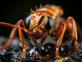 Close-up highly detailed MACRO shot of the ant generative ai photo