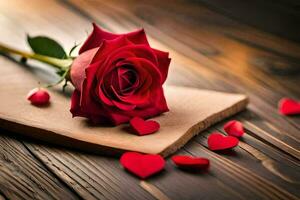 the rose is the symbol of love and romance, and the red color is the color of love. AI-Generated photo
