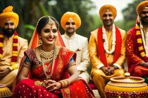 indio Boda en Delhi. generado por ai foto