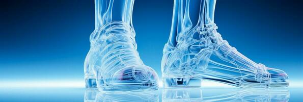X ray image showcasing human foot bone structure background with empty space for text photo